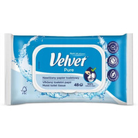 Papier toaletowy VELVET (48 listków) nawilżany Pure