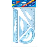 Zestaw geometryczny z linijk� 20cm NIEBIESKI BL011-BK TETIS