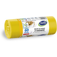 Worki z uszami STELLA, do segregacji plastiku i metali, 60 l, 14 szt., �&oacute;�te, �&oacute;�ty