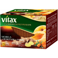 Herbata VITAX, owocowo-zio�owa, morela, rokitnik i imbir, 15 kopert