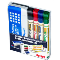 Markery do tablic MW85-ST4ABCDPL 4szt. z g�bk� PENTEL