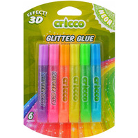 Klej brokatowy neonowy 10g. 6 kolor�w CRICCO 3D CR950B6