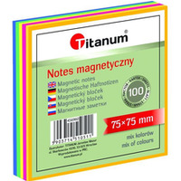 Bloczek magnetyczny mix kol. neonowy 75x75mm 100k. 456960 TITANUM