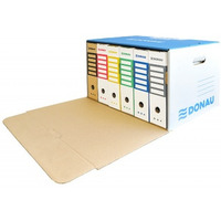 Pud�o archiwizacyjne wzmocnione, karton, zbiorcze, przednie, niebieskie 7667301-10 DONAU