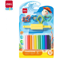 Plastelina 12 kolor�w - zestaw z foremkami i wa�kiem EH716 DELI