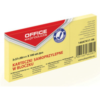 Bloczek samoprzylepny 38x51mm 100k pastel jasno ��ty (3szt.) 14047411-06 OFFICE PRODUCTS