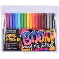 Flamastry szkolne 18 kolorów w etui BOOM 771022AH07TE1204 KOH-I-NOOR