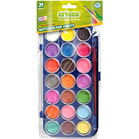 Farby akwarelowe CRICCO 21 kolor�w w kasecie + p�dzelek CR360K21