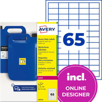 Etykiety do oznacze� PPWR foliowe z trwa�ym klejem bia�e 38x21, 2mm (8 ark.) L7073-8 AVERY ZWECKFORM
