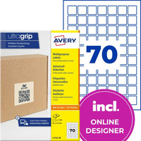 Etykiety do kod�w QR papierowe z trwa�ym klejem bia�e 25x25mm (30 ark.) L7132-30 AVERY ZWECKFORM
