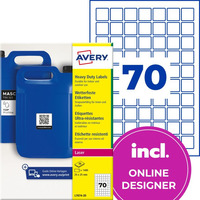 Etykiety do kod�w QR foliowe z trwa�ym klejem bia�e 25x25mm (20 ark.) L7074-20 AVERY ZWECKFORM